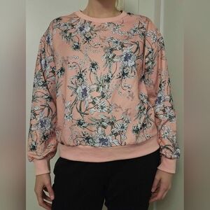 Pink Floral Graphic Sweater